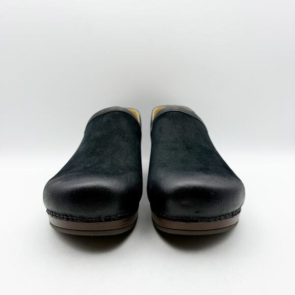 Dansko Womens Brenna Clogs EU 40 US 9.5 Black Burnished Suede Leather NIB - Picture 6 of 12